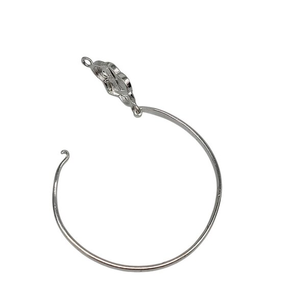 Sterling Silver Cubic Zirconia & Marcasite Heart Infinity Bracelet Tension Hook - Picture 11 of 15